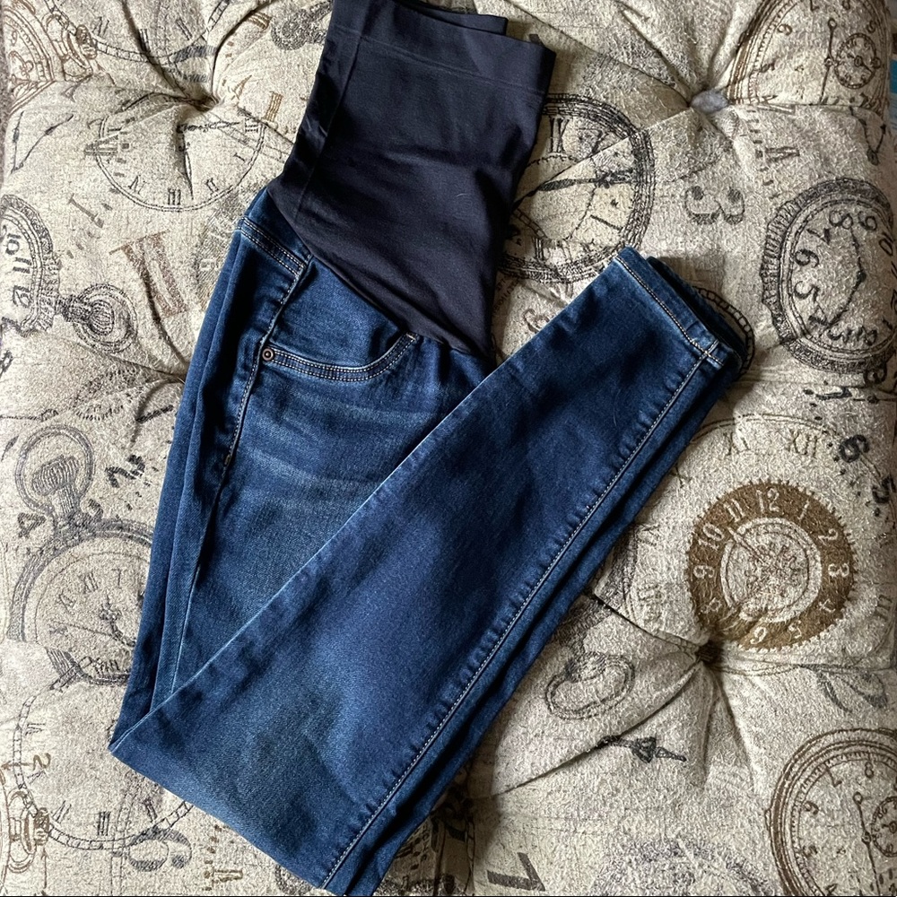 NWT! a:glow Full-Coverage Dark Wash Maternity Jeggings